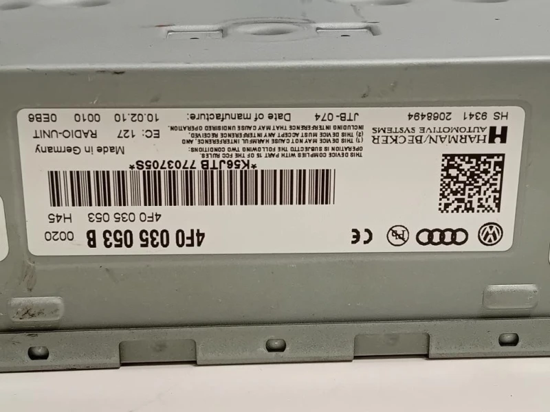 Unità Autoradio 4F0 035 053 B Audi Q5 8RB 2012