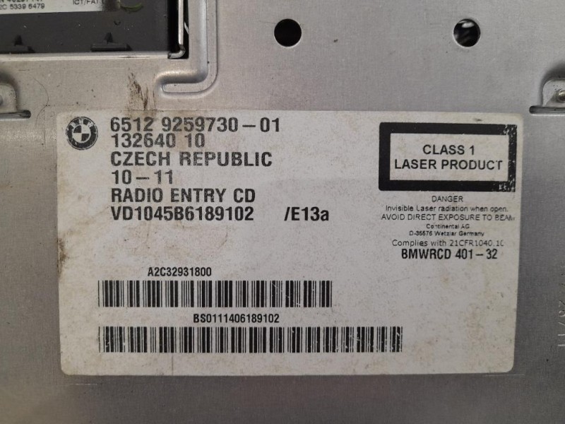 Unità Autoradio 65129259730 Bmw Serie 1 E82 Coupe 2005