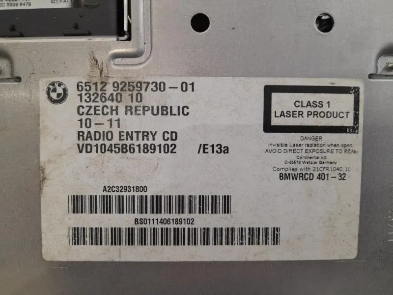 Unità Autoradio 65129259730 Bmw Serie 1 E82 Coupe 2005