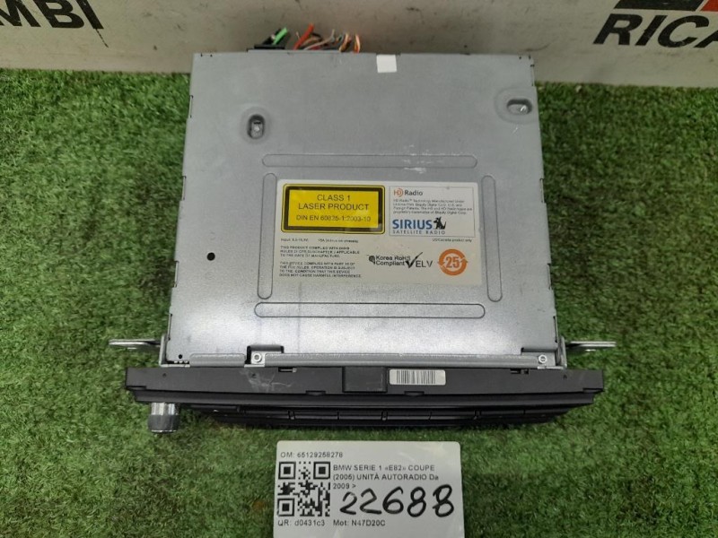 Unità Autoradio 65129258278 Bmw Serie 1 E82 Coupe 2005