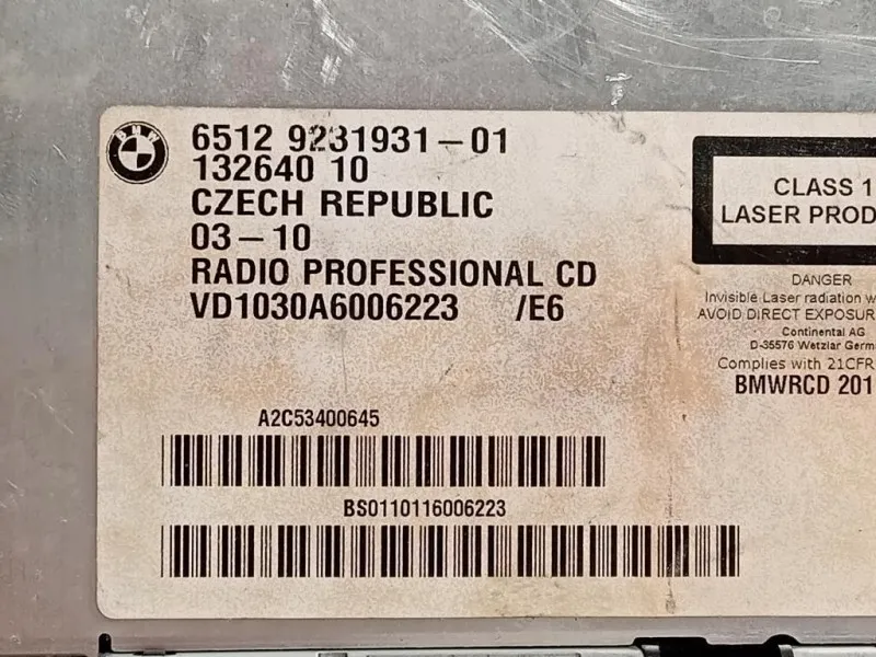 Unità Autoradio 13264010 Bmw Serie 1 E87 Berlina 2005