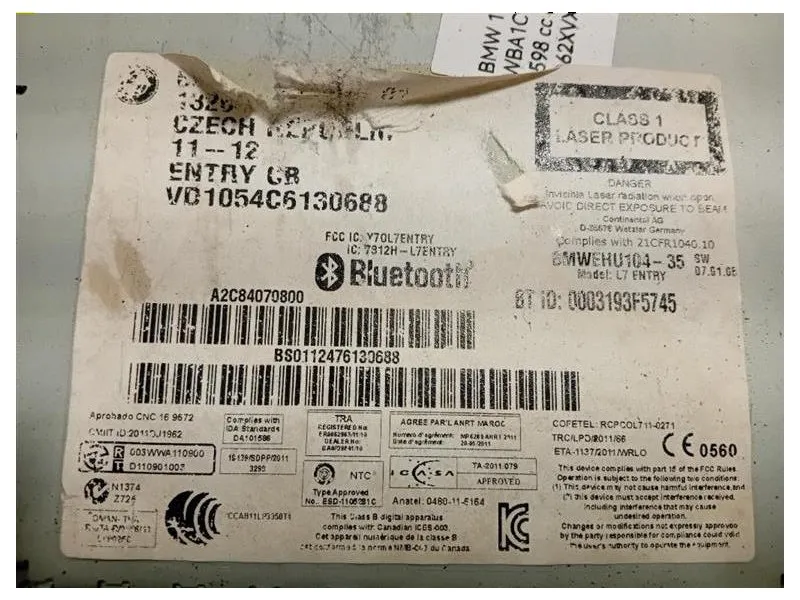 Unità Autoradio A2C31366800 Bmw Serie 1 F20 Berlina 2012