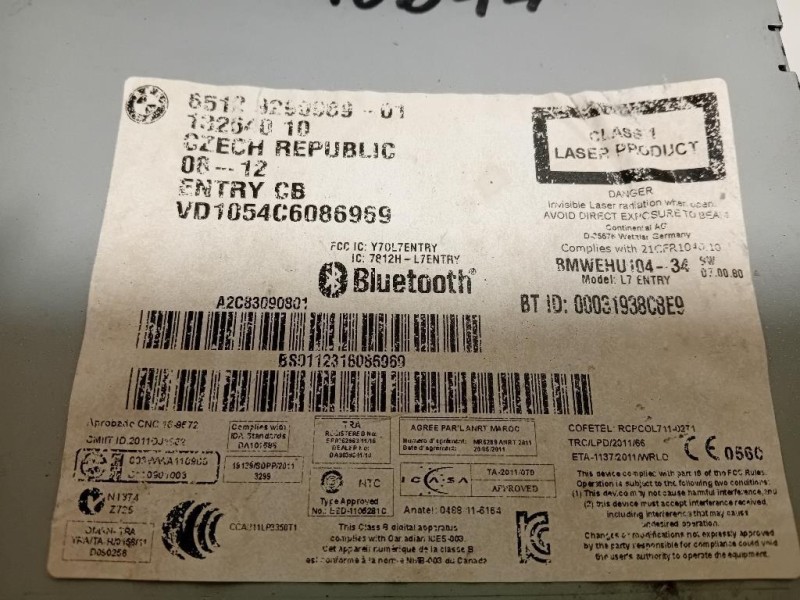 Unità Autoradio 6512 9290989 01 Bmw Serie 1 F20 Berlina 2012