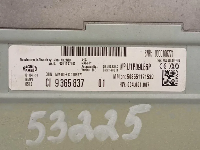 Unità Autoradio 9365837 Bmw Serie 1 F20 Berlina 2012