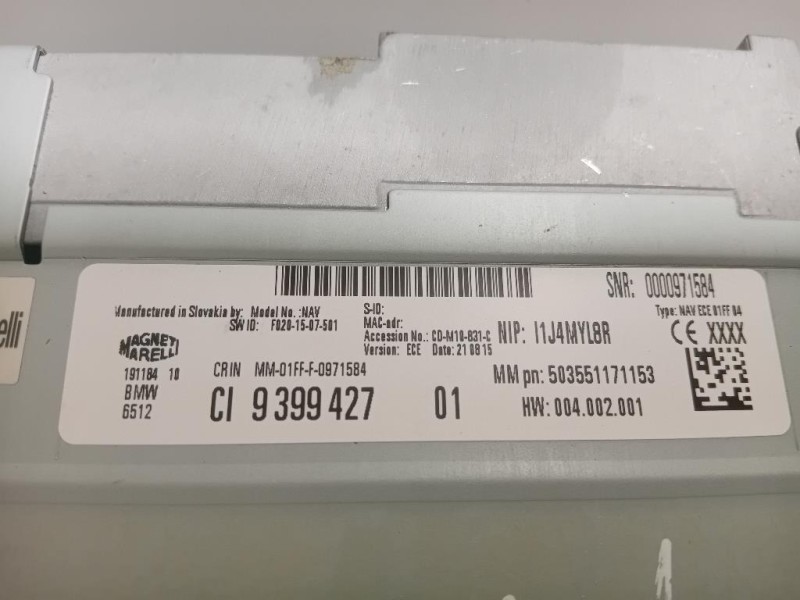 Unità Autoradio 8596362-01 Bmw Serie 1 F20 Berlina 2015