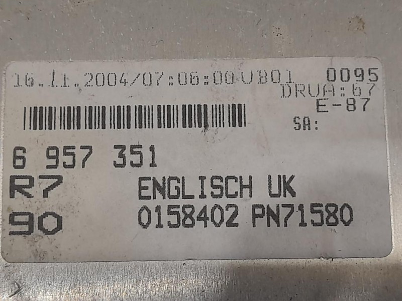 Unità Autoradio 6957351 Bmw Serie 3 E90 Berlina 2005