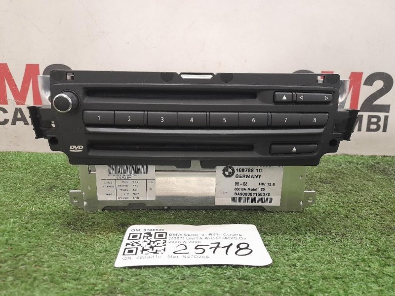 Unità Autoradio 9185536 Bmw Serie 3 E92 Coupe 2007