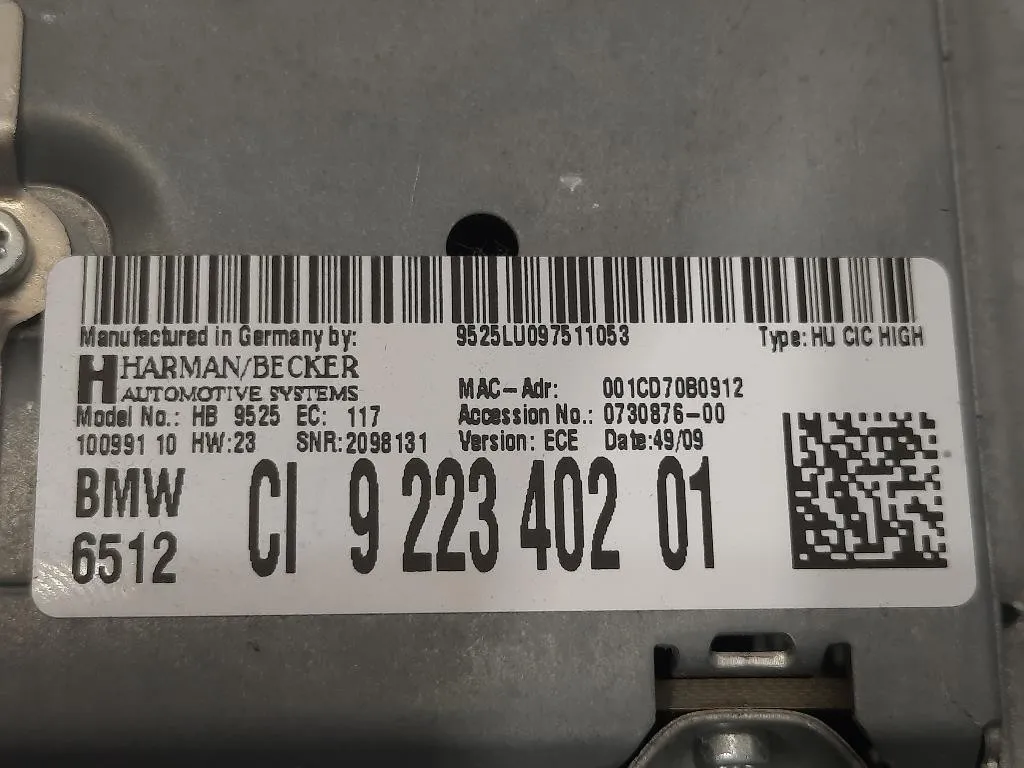 Unità Autoradio CI 9 223 402 01 Bmw Serie 5 F07 GT 2010
