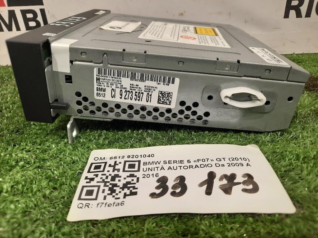 Unità Autoradio 927359701 Bmw Serie 5 F07 GT 2010