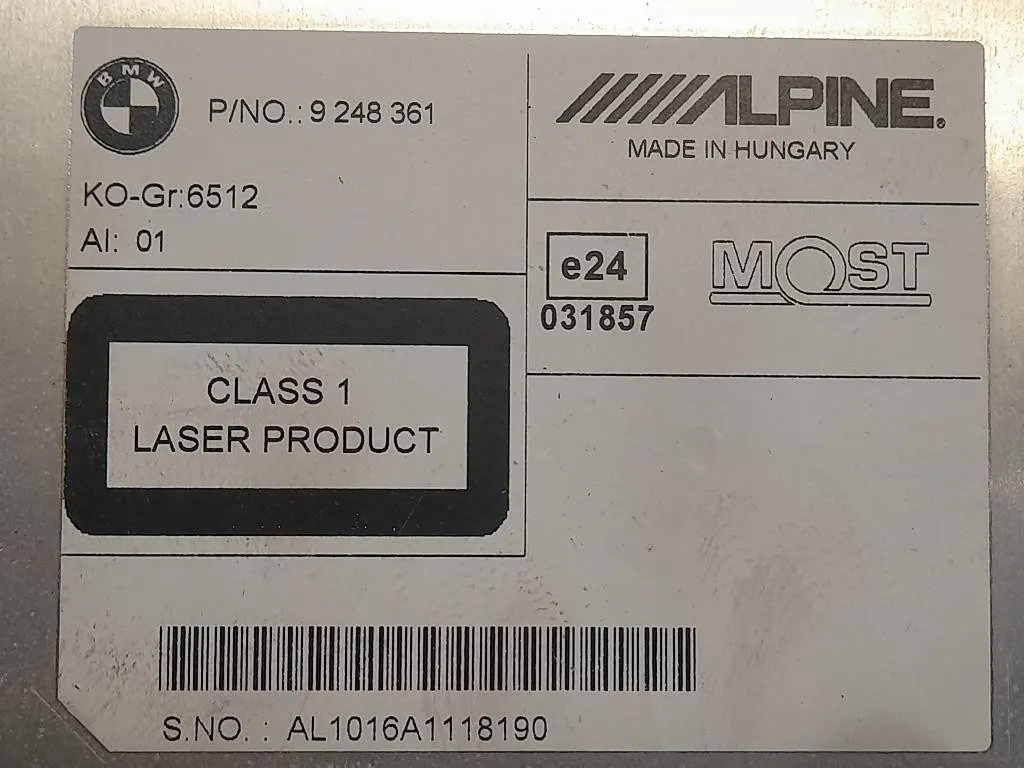 Unità Autoradio 9248361 Bmw Serie 5 F10 Berlina 2010