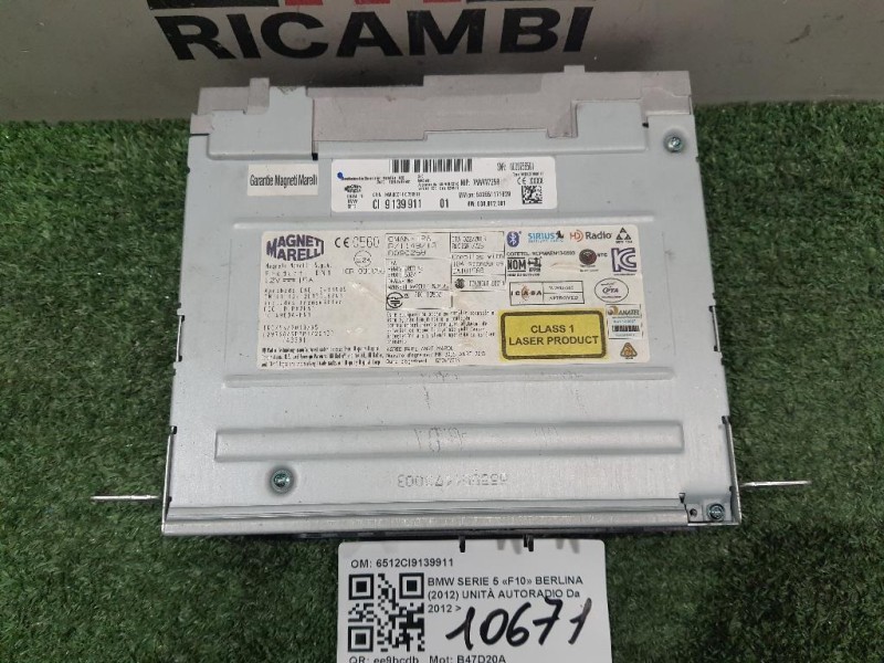 Unità Autoradio 6512CI9139911 Bmw Serie 5 F10 Berlina 2012