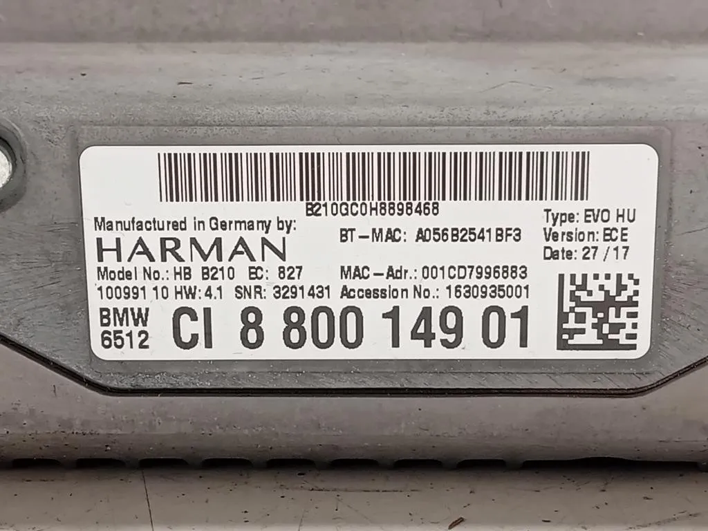 Unità Autoradio 4277-14-3136 Bmw Serie 5 G30 Berlina 2016