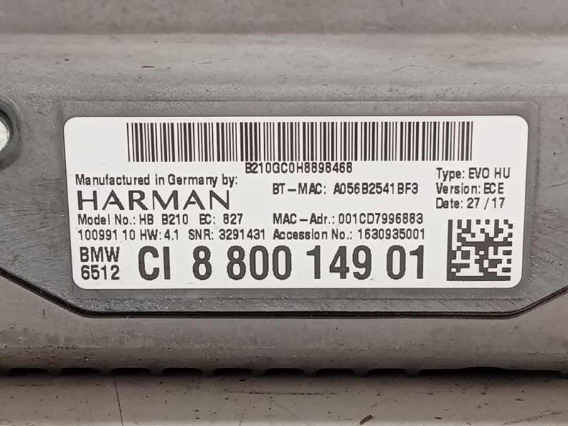 Unità Autoradio 4277-14-3136 Bmw Serie 5 G30 Berlina 2016