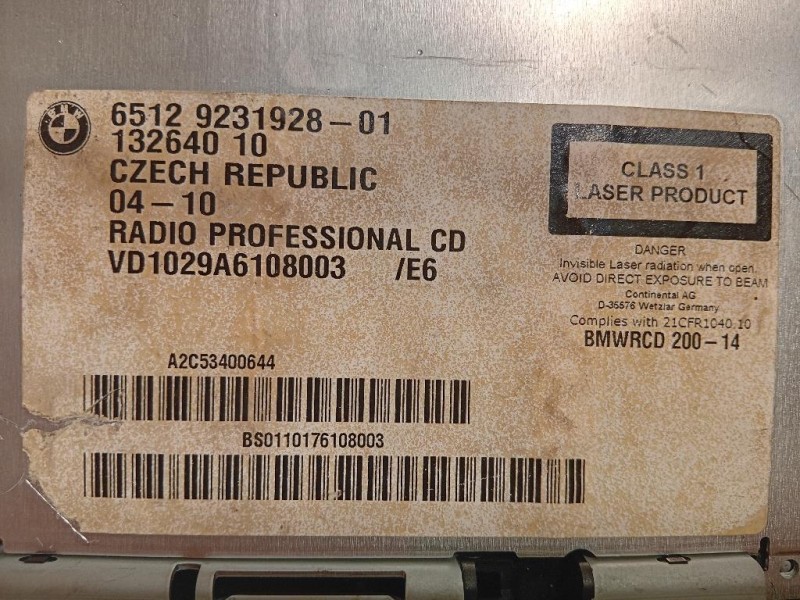 Unità Autoradio 86512 9231928-01 Bmw X1 E84 2010