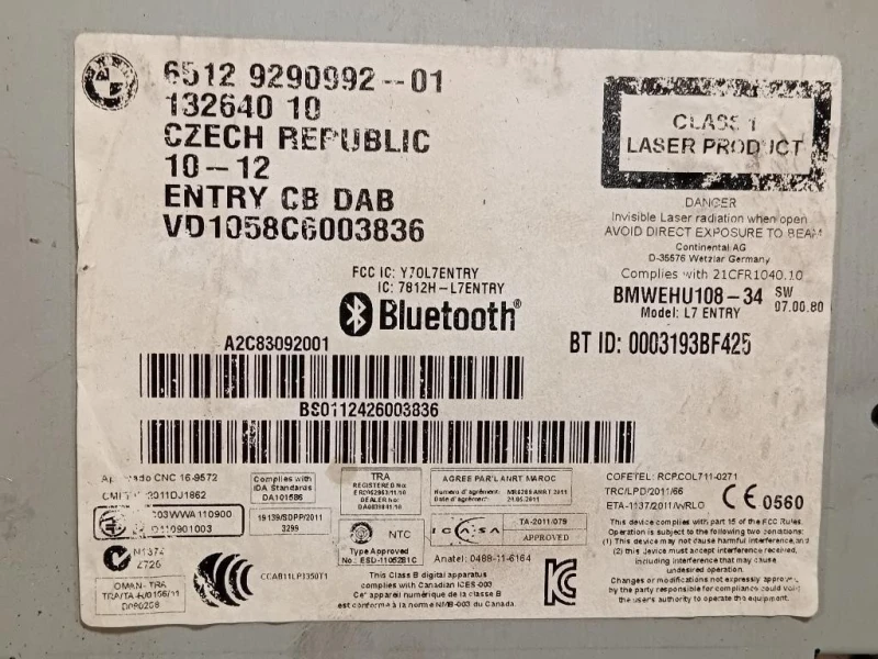 Unità Autoradio 65129290992 Bmw X1 F48 2015