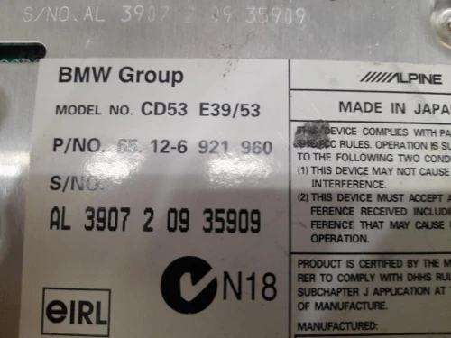 Unità Autoradio 65126921960 Bmw X5 E53 2000