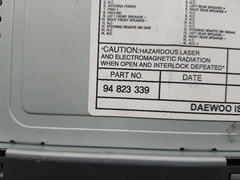 Unità Autoradio 94823339 Chevrolet AVEO II 2007