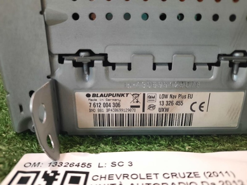 Unità Autoradio 13326455 Chevrolet Cruze 2011