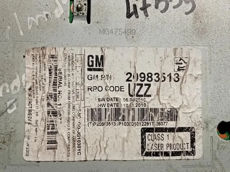 Unità Autoradio 20983513 Chevrolet Orlando 2011