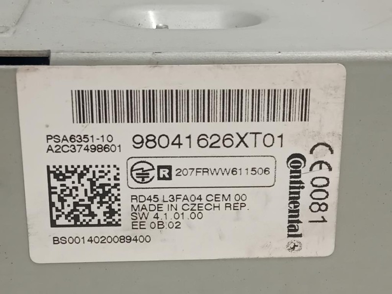 Unità Autoradio 98041626 Citroen Berlingo III 2015