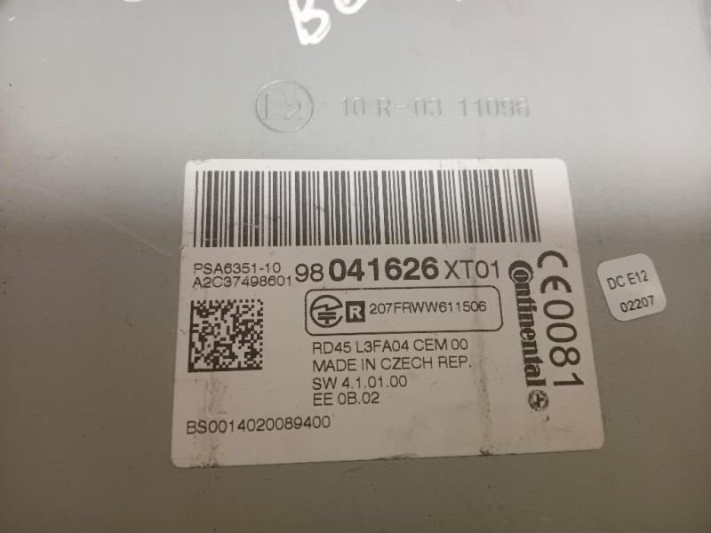 Unità Autoradio 98041626 Citroen Berlingo III 2015