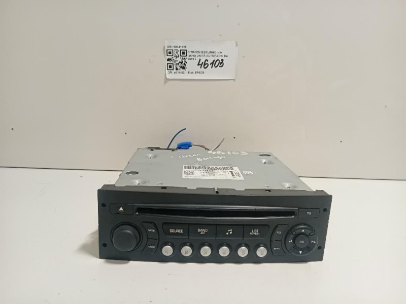 Unità Autoradio 98041626 Citroen Berlingo III 2015
