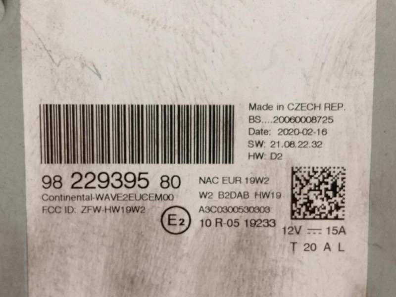 Unità Autoradio 9822939580 Citroen C3 III 2016