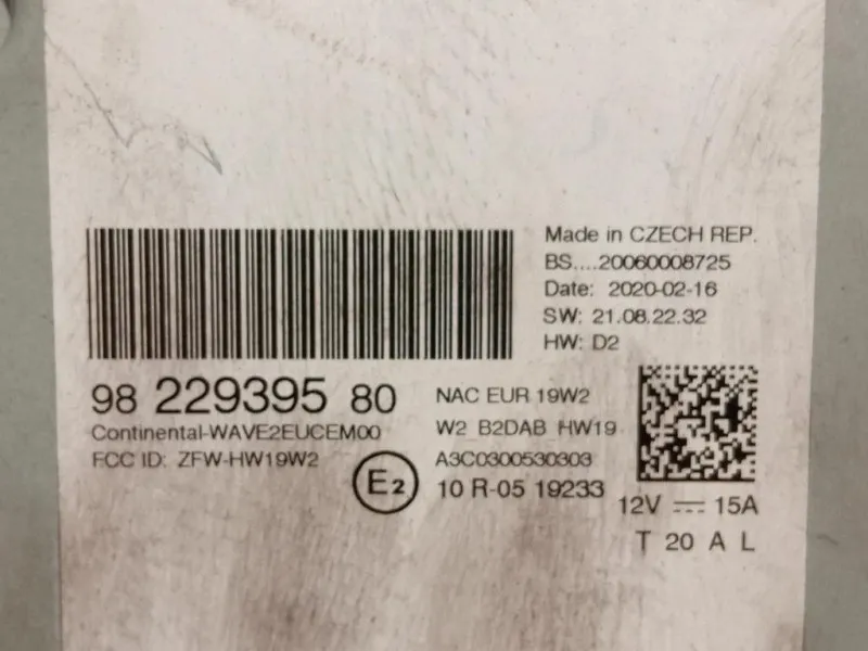 Unità Autoradio 9822939580 Citroen C3 III 2016