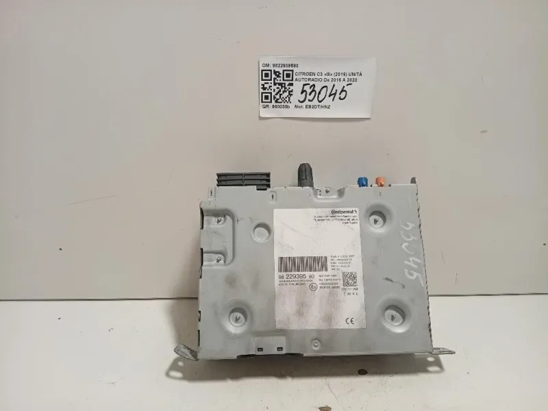 Unità Autoradio 9822939580 Citroen C3 III 2016