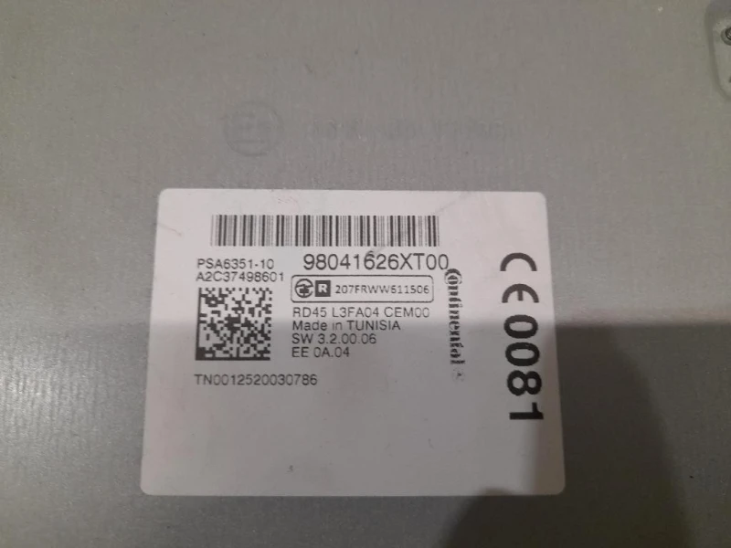 Unità Autoradio 98041626XT00 Citroen C3 Picasso 2013