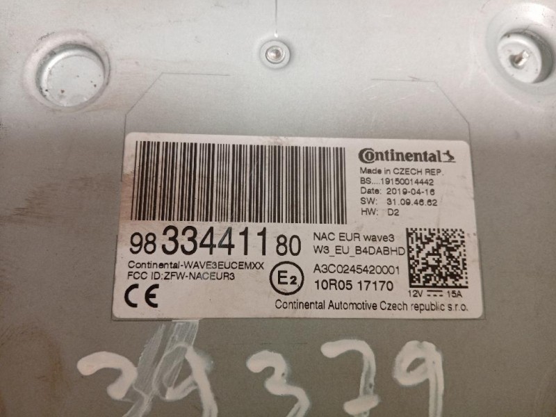 Unità Autoradio 9833441180 Citroen DS3 Crossback 2018