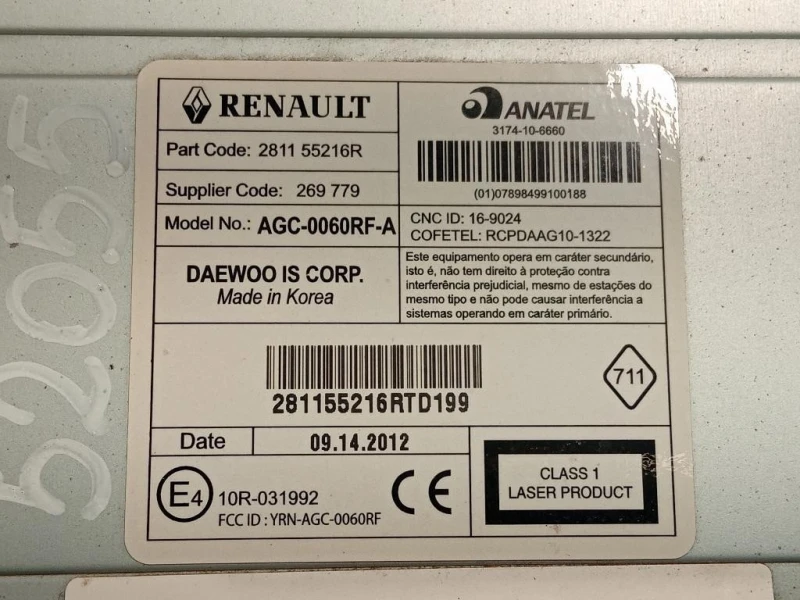 Unità Autoradio 269779 Dacia Duster I 2014