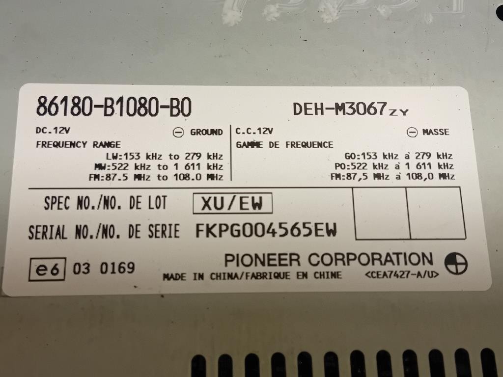 Unità Autoradio 86180-81080-BO Daihatsu Materia 2007