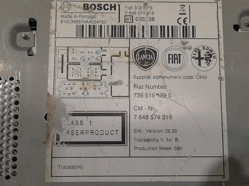 Unità Autoradio 7648574316 Fiat 500 II 2008