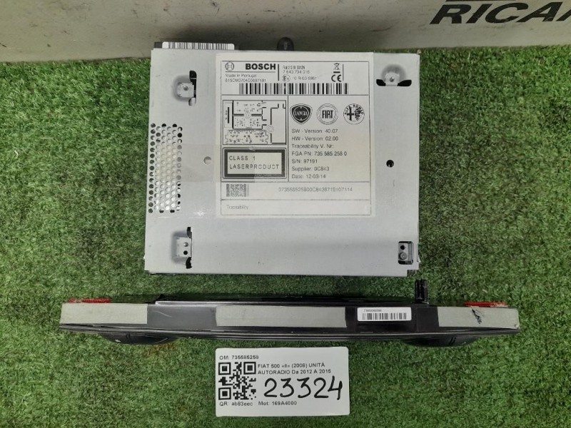 Unità Autoradio 735585258 Fiat 500 II 2008