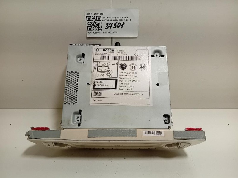 Unità Autoradio 7642321316 Fiat 500 II 2015