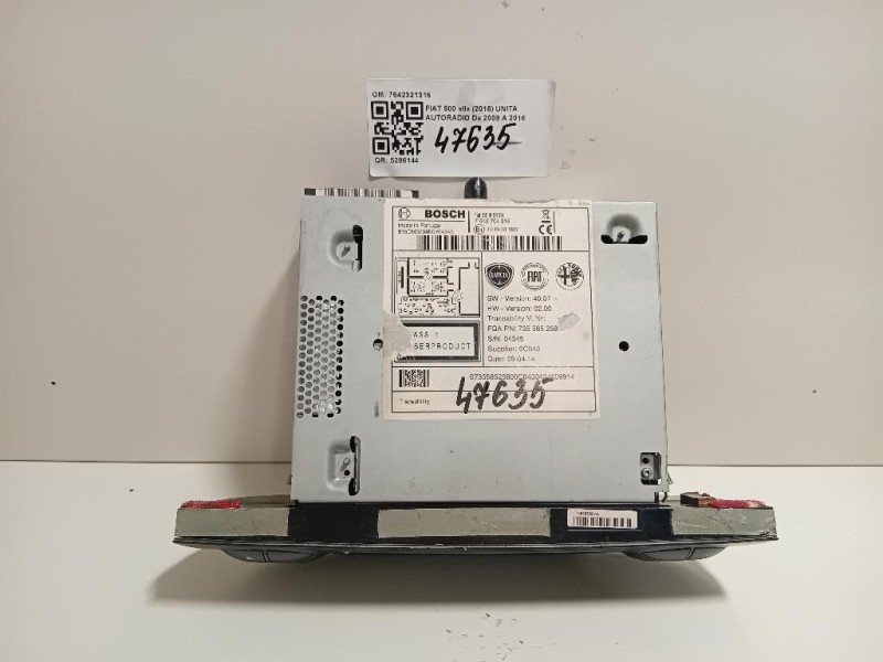 Unità Autoradio 7642321316 Fiat 500 II 2015