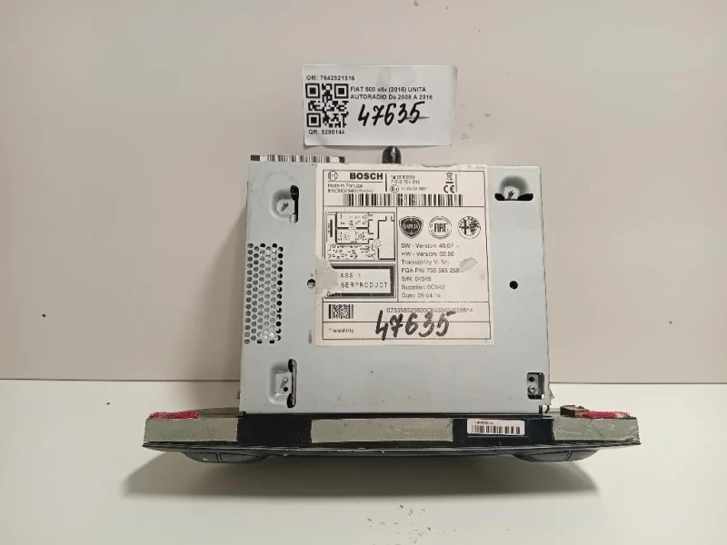 Unità Autoradio 7642321316 Fiat 500 II 2015