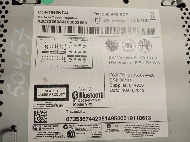 Unità Autoradio 07355674420 Fiat 500L 2013