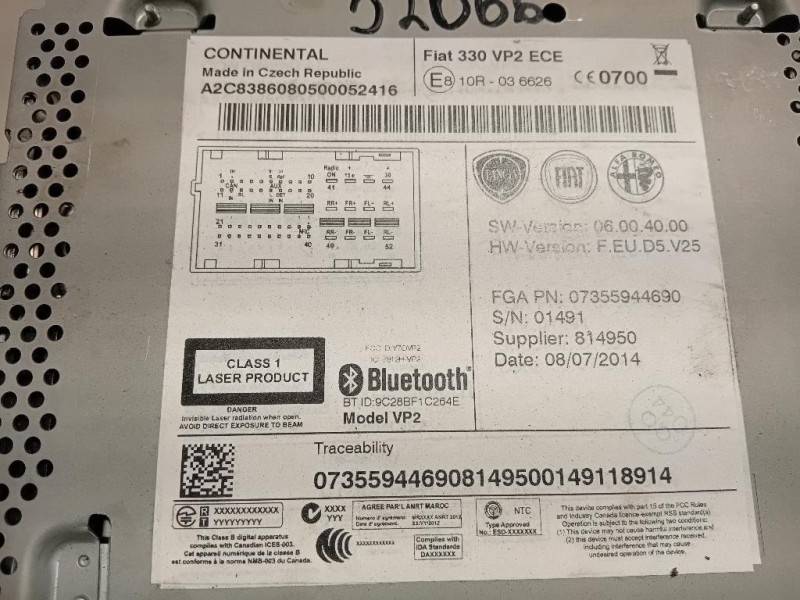 Unità Autoradio 07355944690 Fiat 500L Living 2013