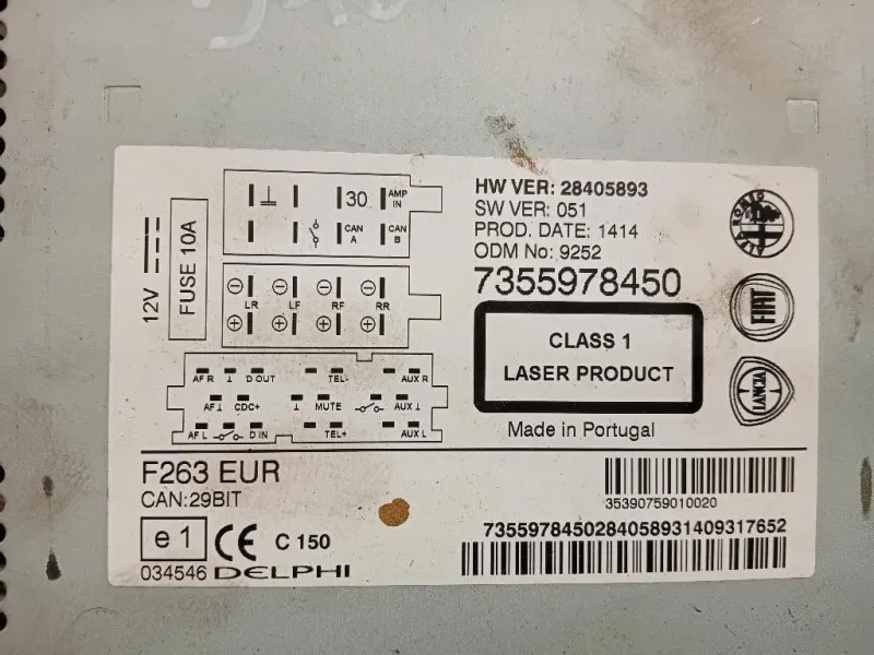 Unità Autoradio 7355978450 Fiat Doblò III Cargo 2010