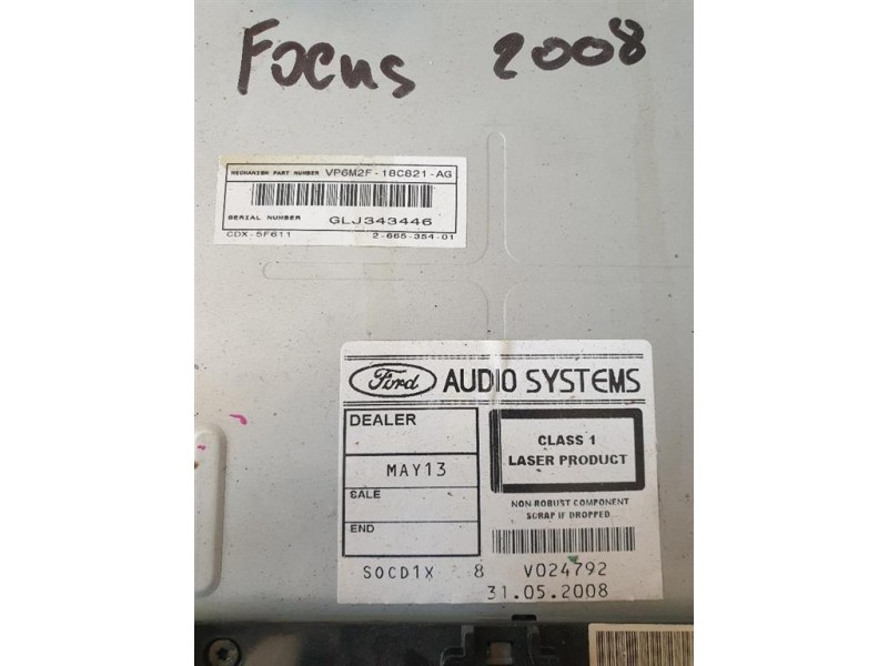 Unità Autoradio VP6M2F-18C821-AG Ford Focus III SW 2008