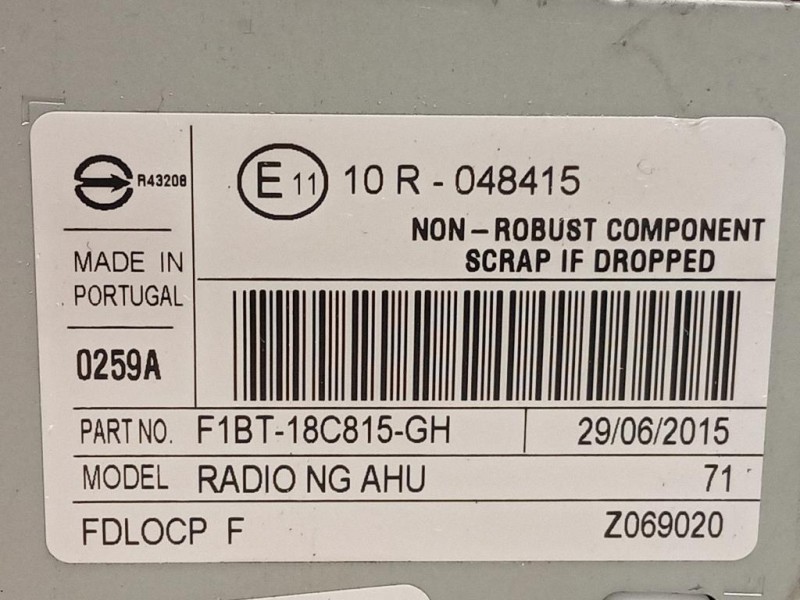 Unità Autoradio F1BT-18C815-GH Ford Focus IV 2014