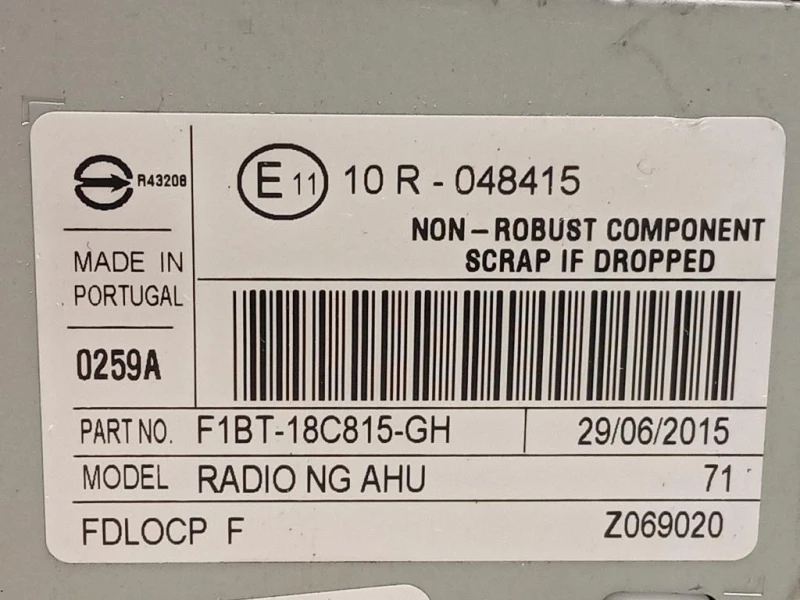 Unità Autoradio F1BT-18C815-GH Ford Focus IV 2014