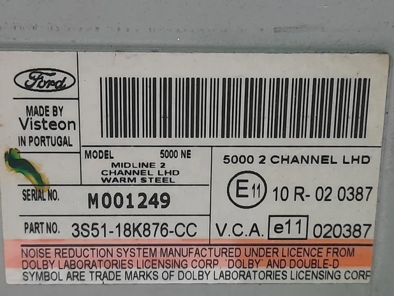 Unità Autoradio 3S51-18K876-CC Ford KA II 2009