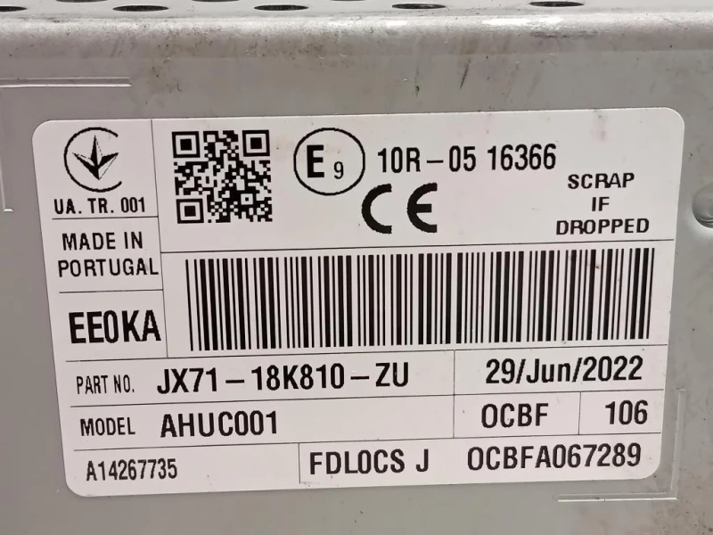 Unità Autoradio JX71-18K810-ZU Ford KUGA III 2020