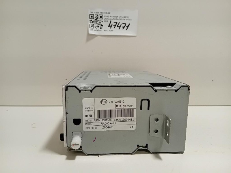 Unità Autoradio AB39-18C815-GE Ford Ranger IV 2012
