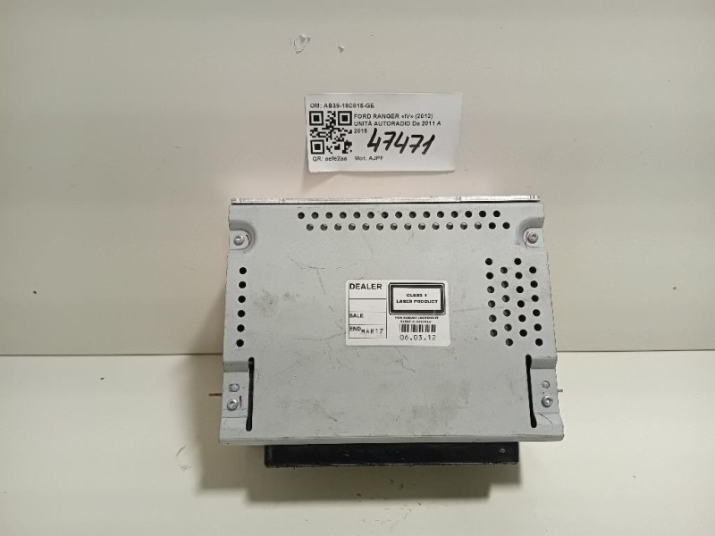 Unità Autoradio AB39-18C815-GE Ford Ranger IV 2012