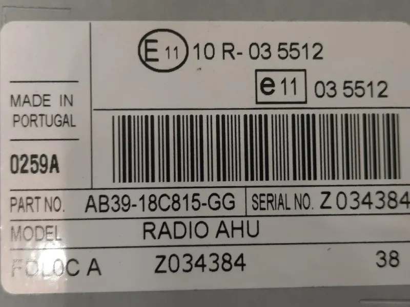 Unità Autoradio 10R035512 Ford Ranger IV 2012