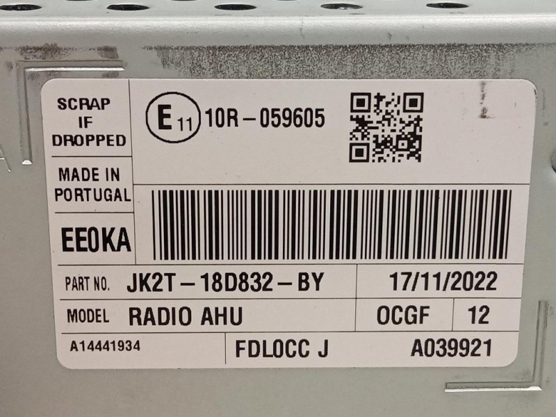 Unità Autoradio JK2T-18D832-BY Ford Transit Custom I 2013